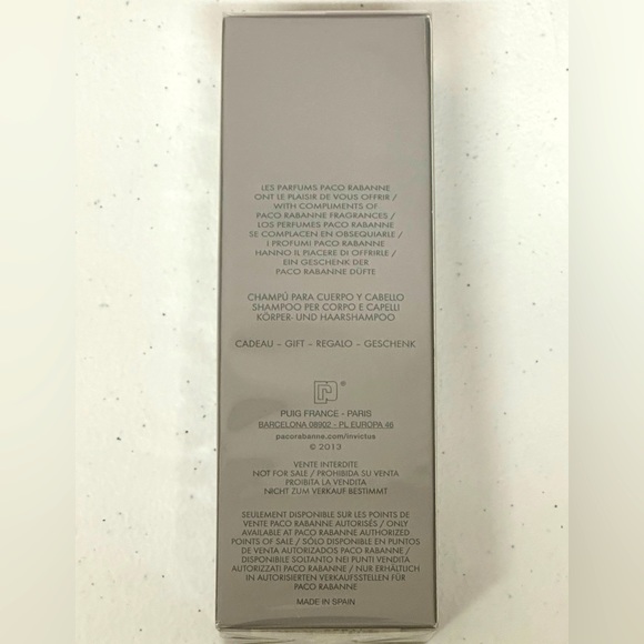 PACO RABANNE INVICTUS 3.4 OZ  ALL OVER SHAMPOO (BRAND NEW IN SEALED BOX) - Picture 2 of 3